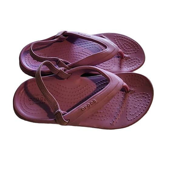 Crocs Kids Purple Flip Flops Size 10 - Picture 5 of 5